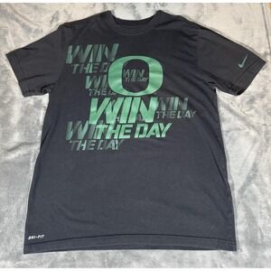 Oregon Ducks Shirt Mens Large Black NCAA Football Nike Win The Day Dri-FIT Tee